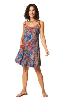 Jurk Blauw/rood/turquoise