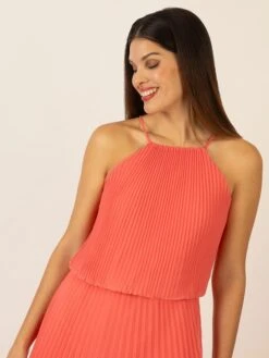 APART Plisséjurk Koraalrood/wit -Limango Winkel apart plissejurk koraalrood wit 3