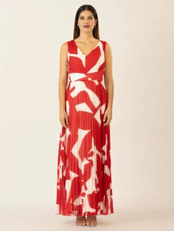 APART Plisséjurk Rood/wit