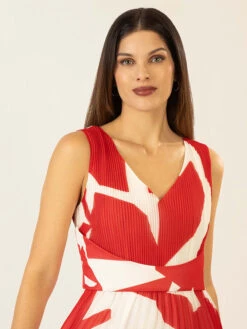 APART Plisséjurk Rood/wit -Limango Winkel apart plissejurk rood wit 3