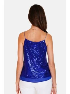Paillettentop Blauw -Limango Winkel assuili paillettentop blauw 2