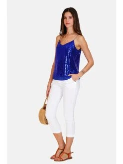 Paillettentop Blauw -Limango Winkel assuili paillettentop blauw 4
