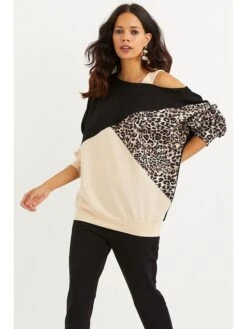 Sweatshirt Zwart/beige -Limango Winkel cool and sexy sweatshirt zwart beige 2