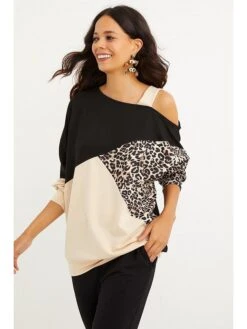 Sweatshirt Zwart/beige