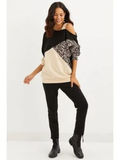 Sweatshirt Zwart/beige -Limango Winkel cool and sexy sweatshirt zwart beige 3