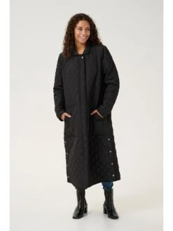 Culture Doorgestikte Mantel "Bash Donia" Zwart