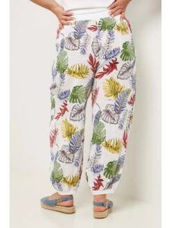 Broek Wit/groen/blauw 4 Broek Wit/groen/blauw -Limango Winkel curvy lady broek wit groen blauw 2