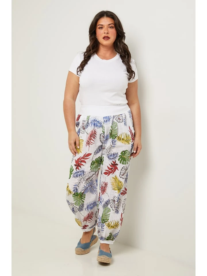 Broek wit/groen/blauw Broek Wit/groen/blauw -Limango Winkel curvy lady broek wit groen blauw 4