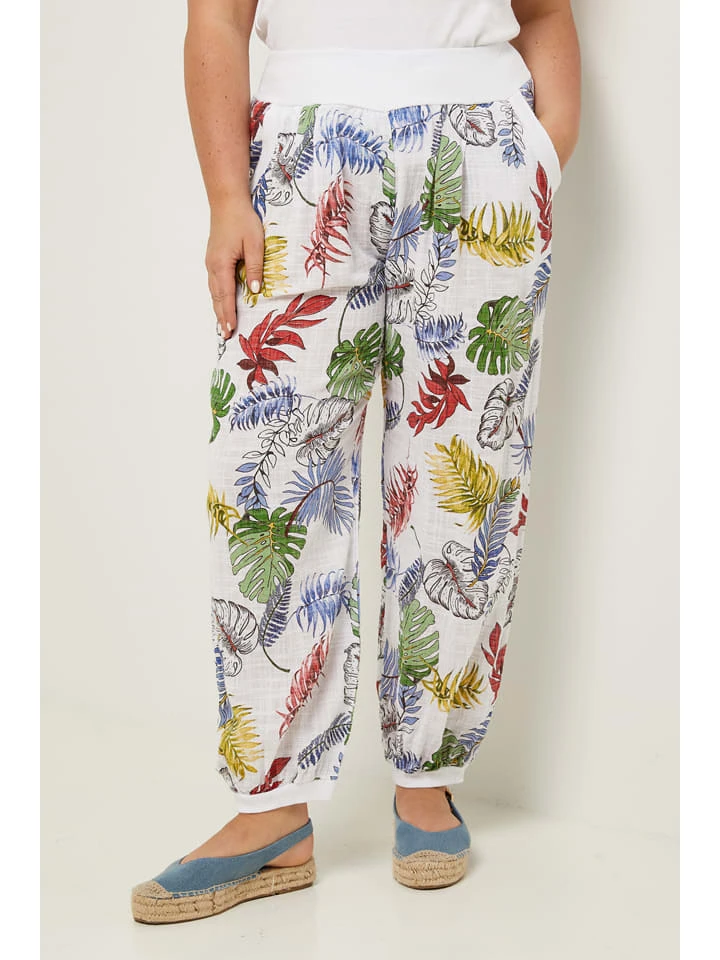 Broek wit/groen/blauw Broek Wit/groen/blauw -Limango Winkel curvy lady broek wit groen blauw