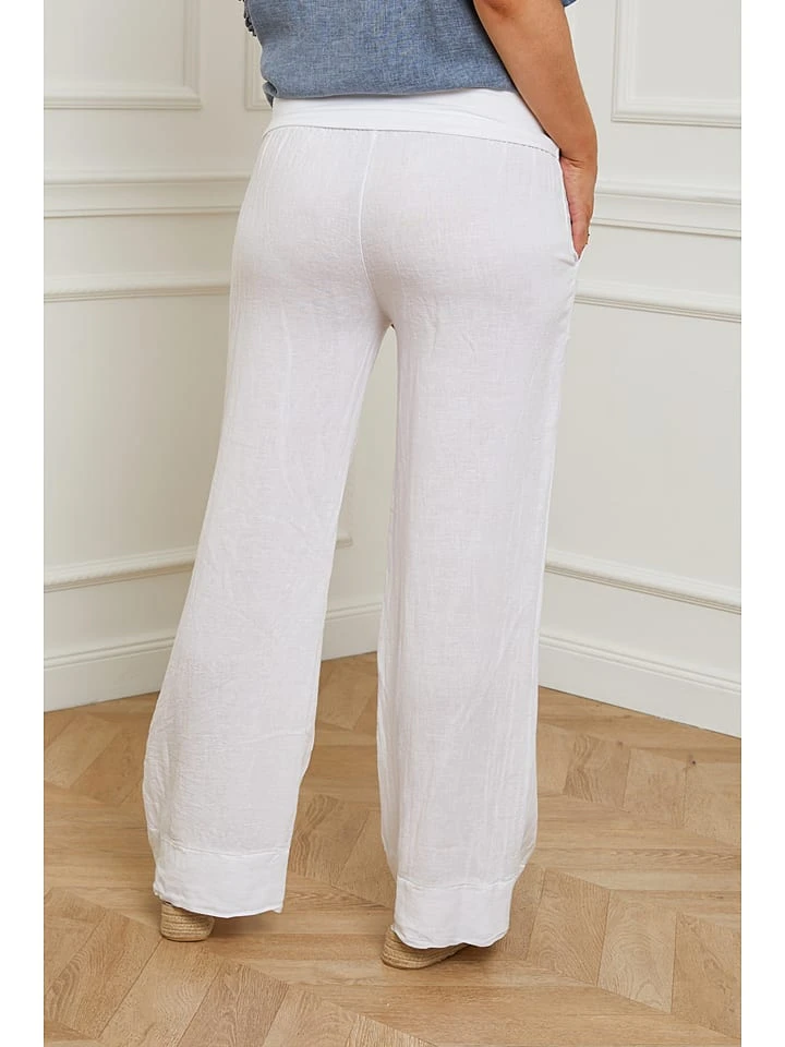 Linnen broek "Valencia" wit Linnen Broek "Valencia" Wit -Limango Winkel curvy lady linnen broek valencia wit 1