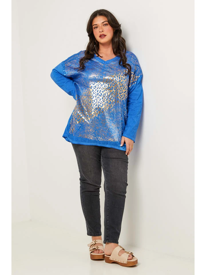 Longsleeve blauw/goudkleurig Longsleeve Blauw/goudkleurig -Limango Winkel curvy lady longsleeve blauw goudkleurig 4
