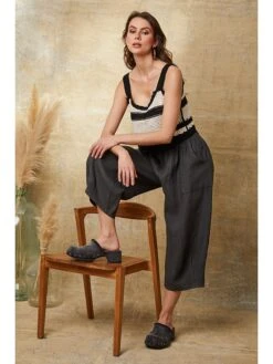 Linnen Broek "Erus" Antraciet