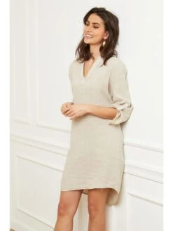 Linnen Jurk "Basta" Beige -Limango Winkel fleur de lin linnen jurk basta beige 2