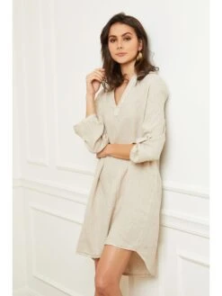 Linnen Jurk "Basta" Beige