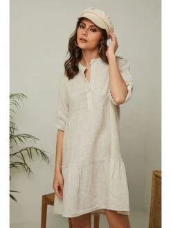 Linnen Jurk "Gabin" Beige -Limango Winkel fleur de lin linnen jurk gabin beige 1