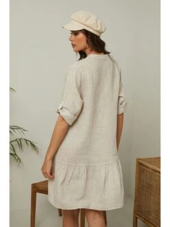 Linnen Jurk "Gabin" Beige -Limango Winkel fleur de lin linnen jurk gabin beige 3