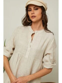 Linnen Jurk "Gabin" Beige -Limango Winkel fleur de lin linnen jurk gabin beige 4