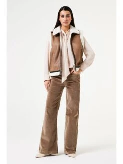 Garcia Bodywarmer Lichtbruin/wit