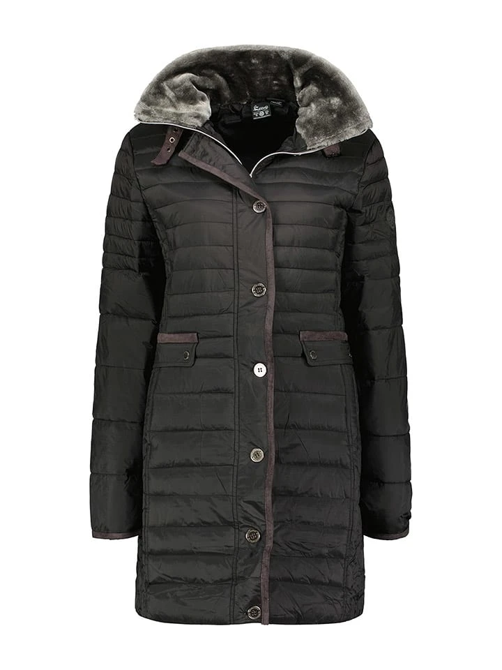 Doorgestikte mantel "Darianne" zwart GEOGRAPHICAL NORWAY Doorgestikte Mantel "Darianne" Zwart -Limango Winkel geographical norway doorgestikte mantel darianne zwart