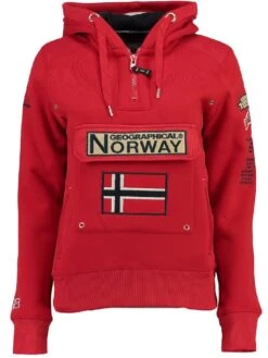 GEOGRAPHICAL NORWAY Hoodie "Gymclass" Rood
