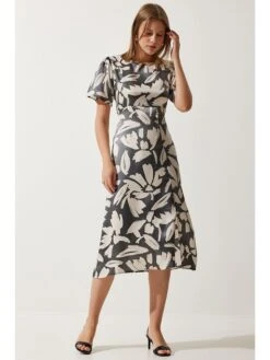 Jurk Antraciet/beige -Limango Winkel happiness istanbul jurk antraciet beige 2