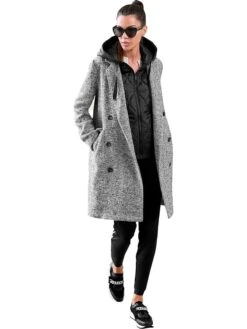 Heine Wintermantel Zwart/wit