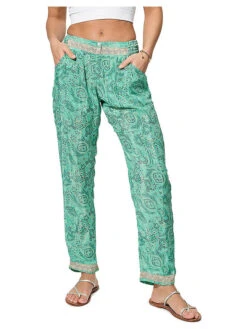 Broek Groen/zwart/crème