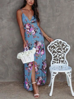 Jurk Blauw/paars/wit -Limango Winkel la angels jurk blauw paars wit 3