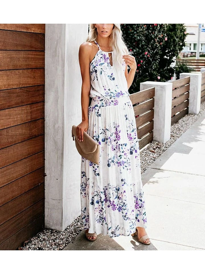 Jurk wit/paars/blauw Jurk Wit/paars/blauw -Limango Winkel la angels jurk wit paars blauw