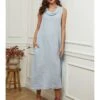 Linnen Jurk "Imenn" Lichtblauw -Limango Winkel la compagnie du lin linnen jurk imenn lichtblauw