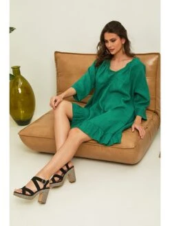 Linnen Jurk "Jasmine" Groen