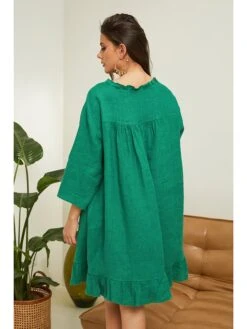 Linnen Jurk "Jasmine" Groen -Limango Winkel la compagnie du lin linnen jurk jasmine groen 3