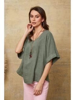 Linnen Shirt "Calane" Kaki -Limango Winkel la compagnie du lin linnen shirt calane kaki 3