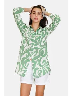 Linnen Jurk Groen/wit -Limango Winkel le jardin du lin linnen jurk groen wit 1