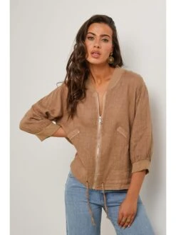 Linnen Blouson Lichtbruin