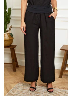 Linnen Broek "Valencia" Zwart 3 Linnen Broek "Valencia" Zwart -Limango Winkel le monde du lin linnen broek valencia zwart 1