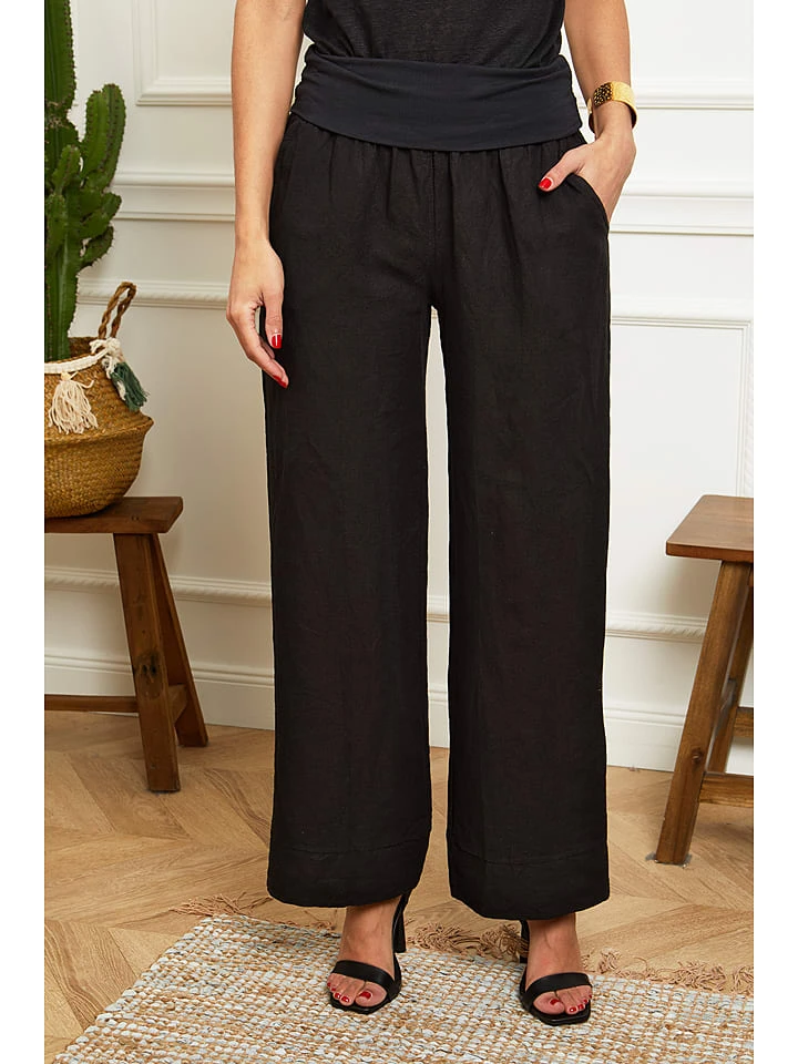 Linnen broek "Valencia" zwart Linnen Broek "Valencia" Zwart -Limango Winkel le monde du lin linnen broek valencia zwart 1