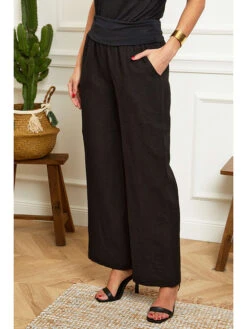 Linnen Broek "Valencia" Zwart 4 Linnen Broek "Valencia" Zwart -Limango Winkel le monde du lin linnen broek valencia zwart 2