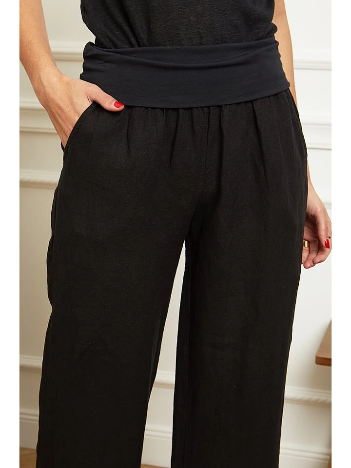 Linnen broek "Valencia" zwart Linnen Broek "Valencia" Zwart -Limango Winkel le monde du lin linnen broek valencia zwart 4
