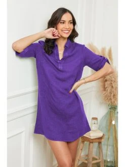 Linnen Jurk Paars