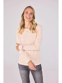 Longsleeve "Cyana" Oranje/wit