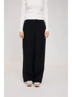 Linnen Broek "Wide Leg" Zwart