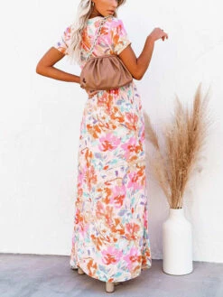 Jurk Beige/lichtroze/oranje -Limango Winkel milan kiss jurk beige lichtroze oranje 2