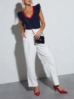 Top Donkerblauw/rood -Limango Winkel milan kiss top donkerblauw rood 2