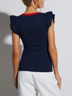 Top Donkerblauw/rood -Limango Winkel milan kiss top donkerblauw rood 3