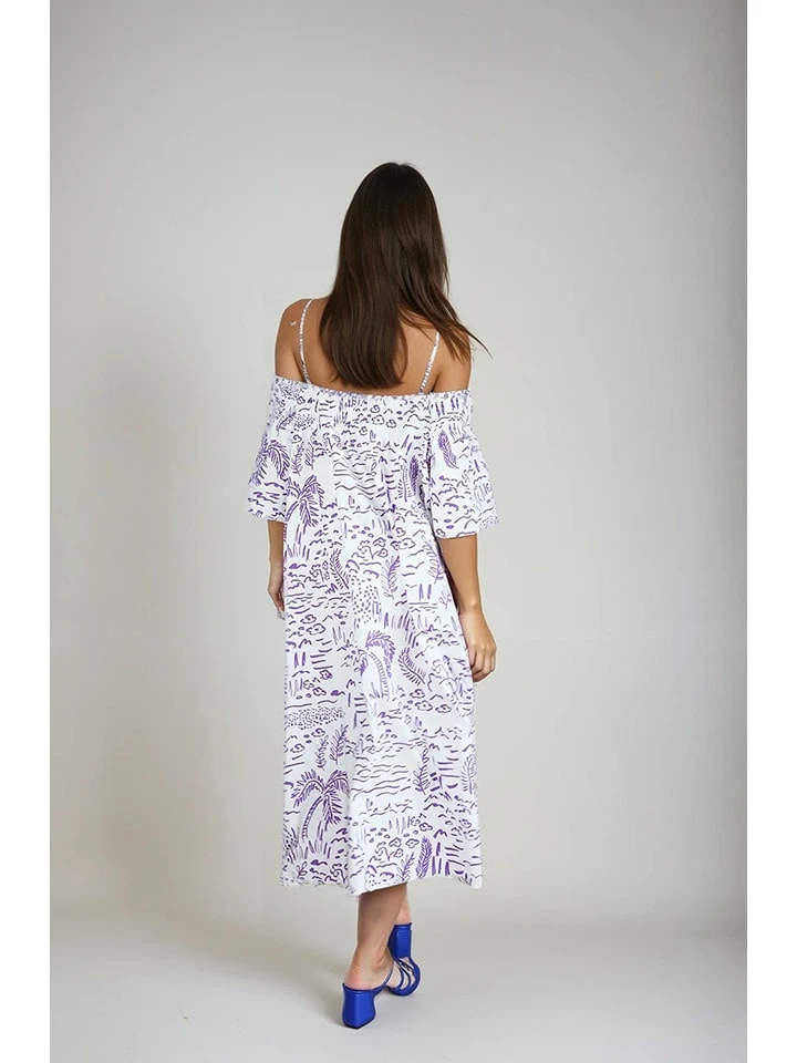 Jurk wit/paars Monki Jurk Wit/paars -Limango Winkel monki jurk wit paars 1