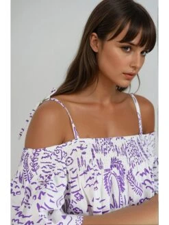 Monki Jurk Wit/paars 4 Monki Jurk Wit/paars -Limango Winkel monki jurk wit paars 2