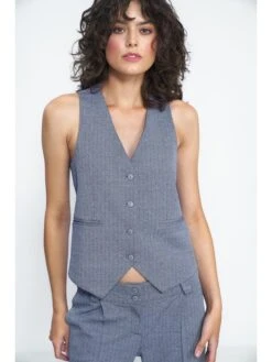 Gilet Donkerblauw/wit