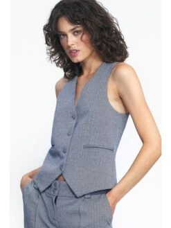 Gilet Donkerblauw/wit -Limango Winkel nife gilet donkerblauw wit 3