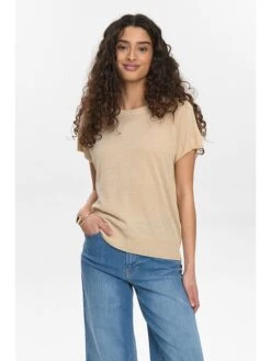 Gebreid Shirt Beige/goudkleurig